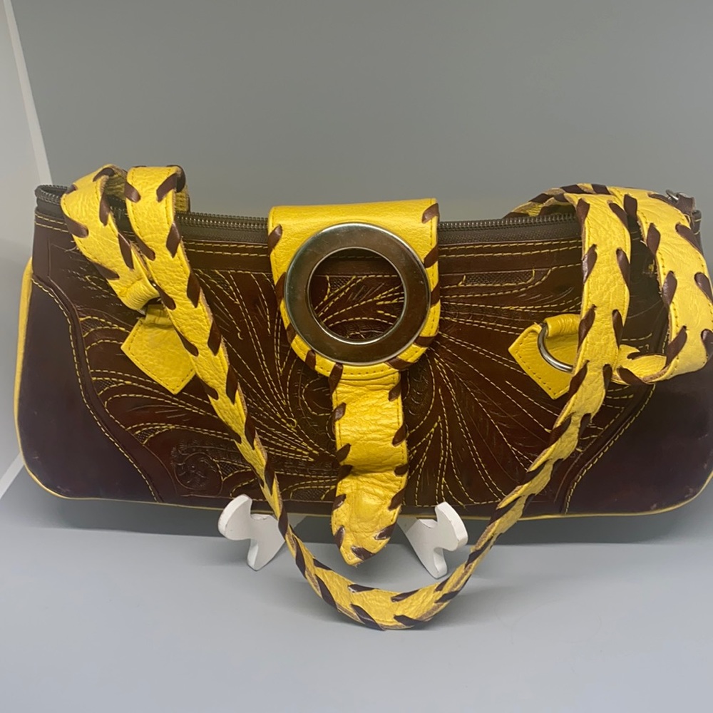 Leaders in Leather shoulder clutch